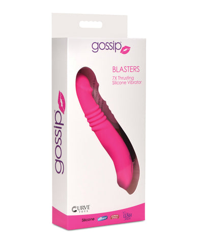 Curve Toys Gossip Blasters 7X Thrusting Silicone Vibrator - Magenta