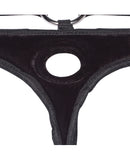 Lux Fetish Velvet Bikini Strap On - Black