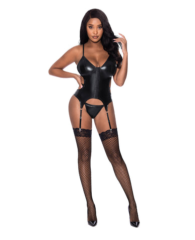 Hard Candy Basque & Cheeky Panty Black S/M