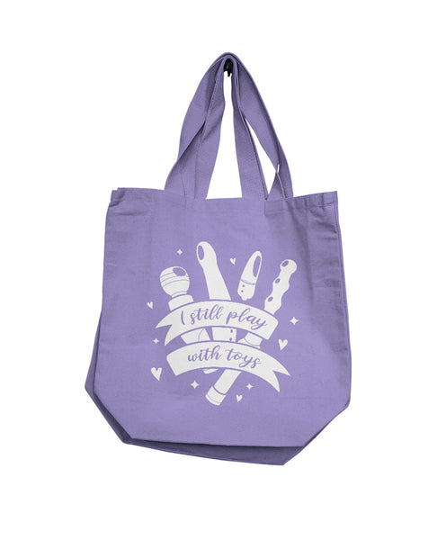 Nobu I Still Play With Toys Reusable Tote - Lilac