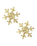 Neva Nude Glitter Snowflake Pasties - Gold O/S