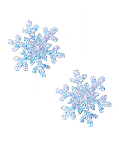 Neva Nude Glitter Snowflake Pasties - White O/S
