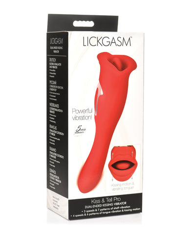 Shegasm Lickgasm Kiss + Tell Pro Dual Ended Kissing Vibrator - Red