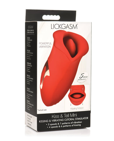 Shegasm Lickgasm Kiss + Tell Silicone Kissing & Vibrating Clitoral Stimulator - Red