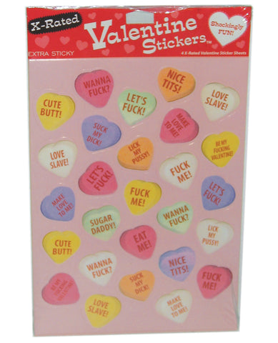 4 X-Rated Valentine Sticker Sheets - 27 Stickers Per Sheet, Holiday,- www.gspotzone.com
