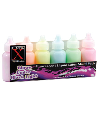 Brand X Liquid Latex Fluorscent Pack - 1 oz Asst. Pack of 6