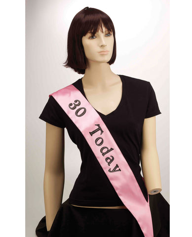 30 Today Sash - Pink, Bachelorette & Party Supplies,- www.gspotzone.com