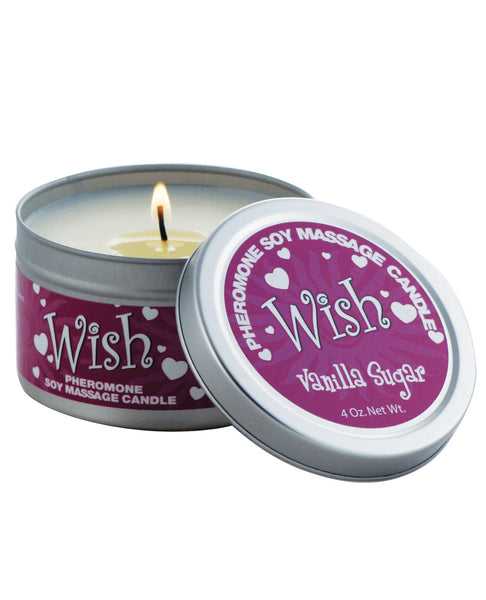 Wish Pheromone Soy Massage Candle - 4 oz Vanilla