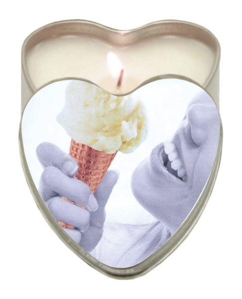 Earthly Body Suntouched Hemp Edible Candle - 4.7 oz Heart Tin Vanilla Ice Cream