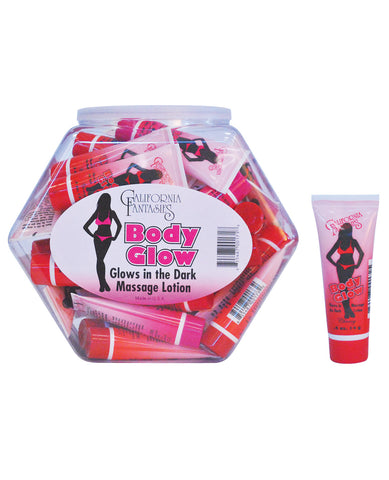 Body Glow Massage Lotion - .5 oz Tube Asst. Flavors Bowl of 36