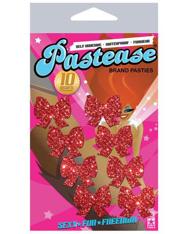 Pastease Mini Glitter Bows - Red Pack of 8