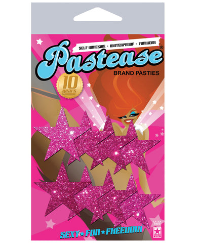 Pastease Mini Glitter Stars - Hot Pink Pack of 8