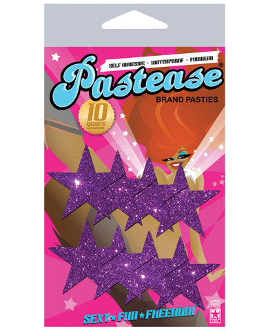 Pastease Mini Glitter Stars - Purple Pack of 8