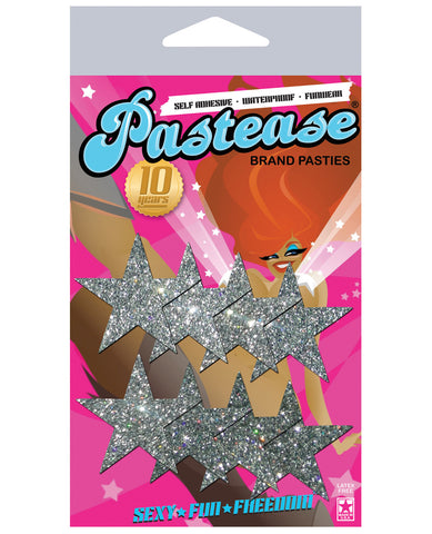 Pastease Mini Glitter Stars - Silver Pack of 8