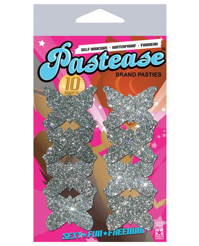 Pastease Petites Silver Glitter Butterfly O/S - Pack of 8