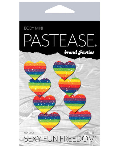 Pastease Mini Glitter Rainbow Hearts - Pack of 8