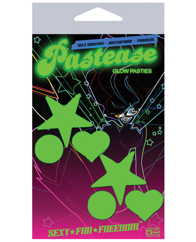 Pastease Mini Hearts, Stars & Circles - Glow in the Dark Pack of 6