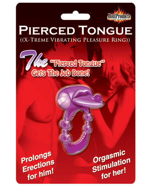 X-treme Vibe Pierced Tongue Pleasure Ring - Purple