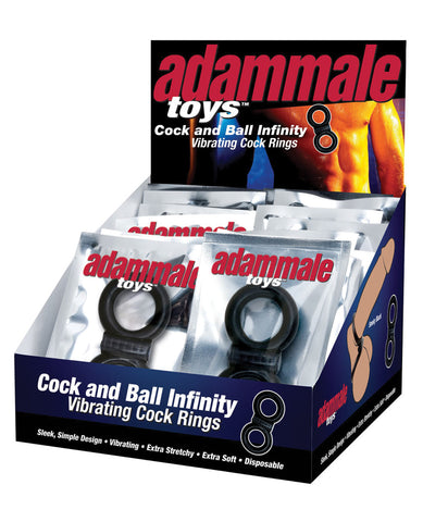 Adam Male Cock & Ball Infinity Cockring - Black Display of 24