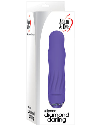 Adam & Eve Silicone Diamond Darling Mini Vibrator - Purple, Vibrators,- www.gspotzone.com