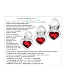 Adam & Eve Red Heart Gem Glass Plug Set