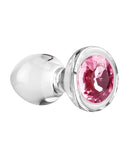 Adam & Eve Pink Gem Glass Plug - Medium