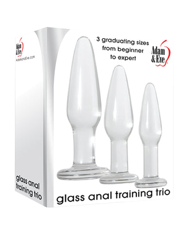 Adam & Eve Glass Anal Training Trio - Clear