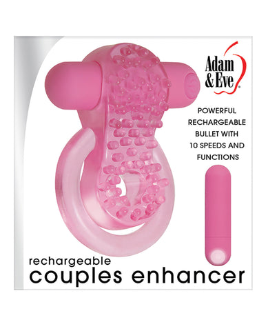 Adam & Eve Couples Enhancer Rechargeable Cock Ring - Pink