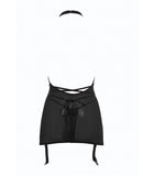 Allure Savannah Sheer Mesh Garter Dress & Open Thong Black L/XL