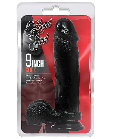 Blush Hard Steel 9" Cock - Black