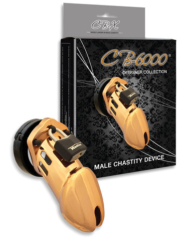 CB-6000 3.25" Cock Cage and Lock Set - Gold