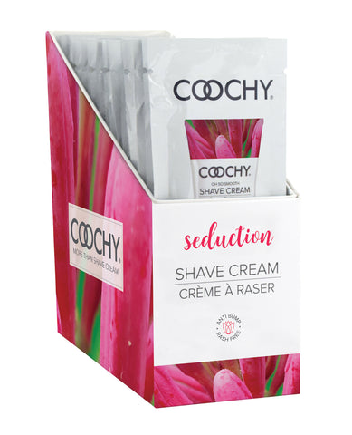 COOCHY Seduction Shave Cream .5 oz Honeysuckle/Citrus Foil  - Display of 24