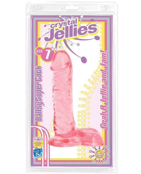 Crystal Jellies 7" Ballsy Super Cock - Pink