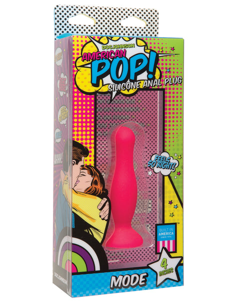American Pop Mode 4" Silicone Anal Plug - Pink, Anal Products,- www.gspotzone.com
