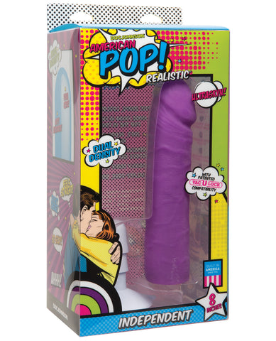 American Pop Independent Ultraskyn 7" Dildo w/Suction Cup - Purple, Dongs & Dildos,- www.gspotzone.com