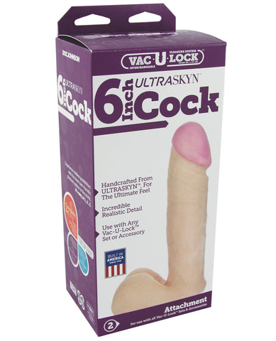 Vac-U-Lock 6" Ultraskyn Cock & Balls Attachment - White