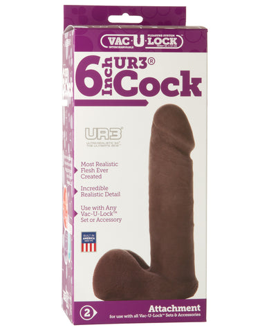Vac-U-Lock 6" Ultraskyn Cock Attachment - Black