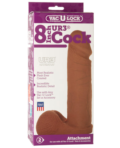 Vac-U-Lock 8" Ultraskyn Cock Attachment - Brown