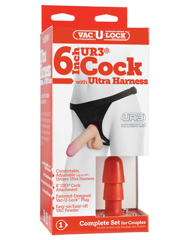 Ultra Harness 2 w/6" Ultraskyn Cock - White
