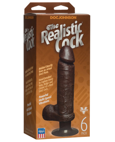 Vibrating 6" Realistic Cock - Black