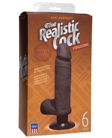 Vibrating Realistic 6" Ultraskyn Cock - Black