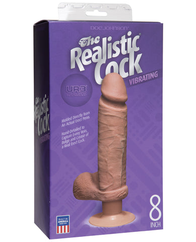 Vibrating Realistic 8" Ultraskyn Cock - Brown