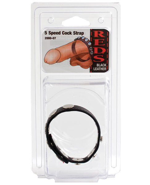 Red's Leather 5 Snap Cock Strap