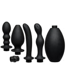 Kink Flow Flush Silicone Anal Douche & Accessories - Black