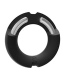 Kink Hybrid Silicone Covered Metal Cock Ring - 35 mm Black