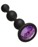 Booty Bling Wearable Silicone Beads - Black w/Purple Jewel