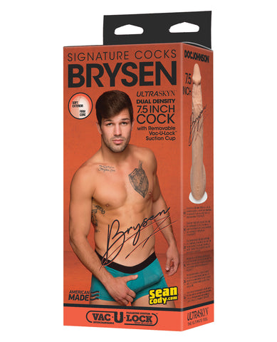 Signature Cocks ULTRASKYN 7.5" Cock w/Removable Vac-U-Lock Suction Cup - Brysen