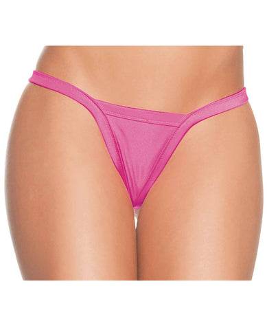 Deep V-Back Thong Neon Pink O/S