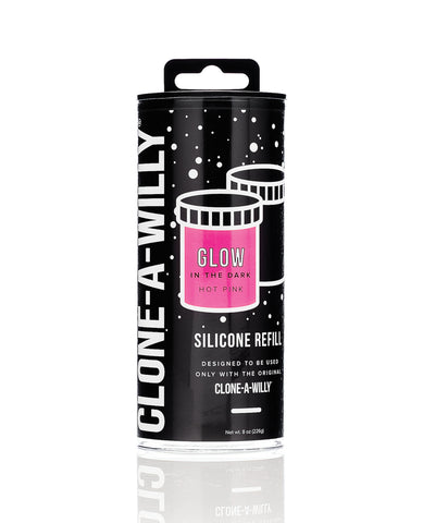 Clone-A-Willy Silicone Glow In The Dark Refill - Hot Pink
