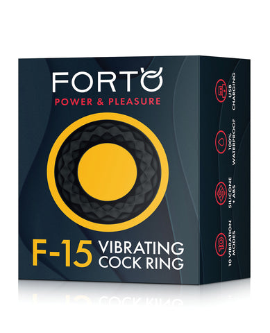 Forto F-15 Vibrating Cock Ring - Black